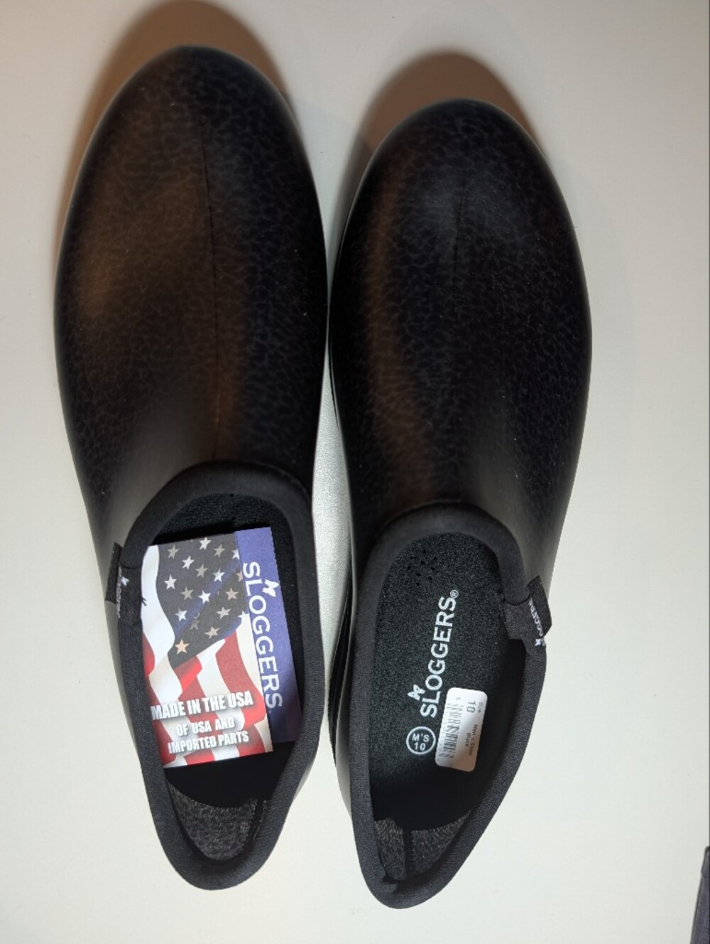 Sloggers Men's Black Size 10 Waterproof Slip-On Clog Loafers NWT